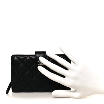 Chanel Lambskin Quilted Zipped Pocket Wallet Black 2 of 10