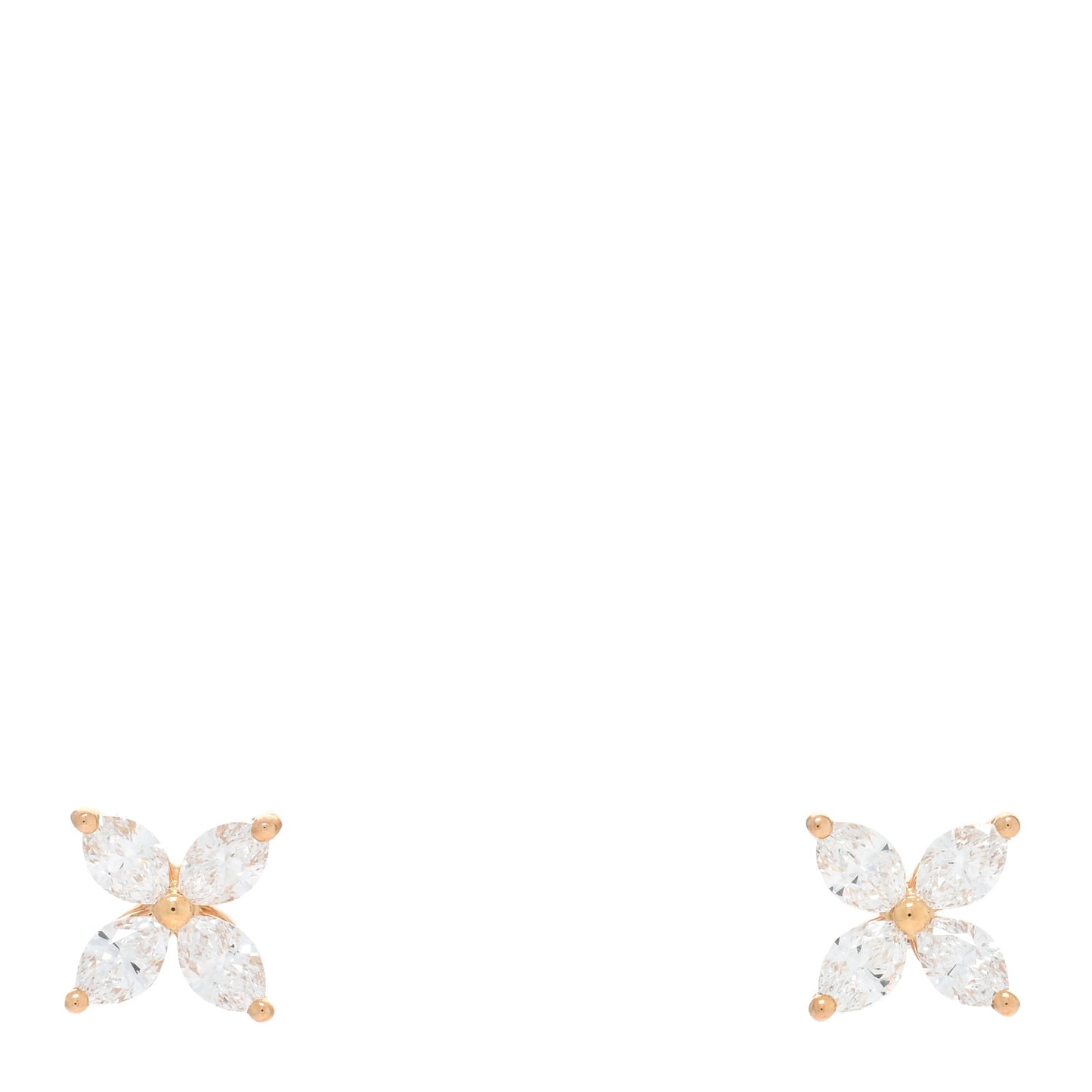 18K Rose Gold Diamond .64ct Small Victoria Earrings