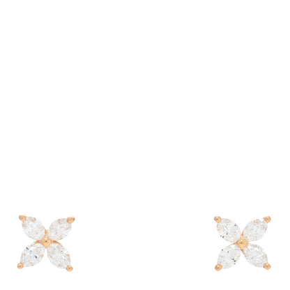 Tiffany 18K Rose Gold Diamond .64ct Small Victoria Earrings 1 of 5