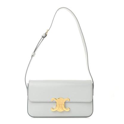 Celine Shiny Calfskin Triomphe Shoulder Bag Soft Blue 1 of 11