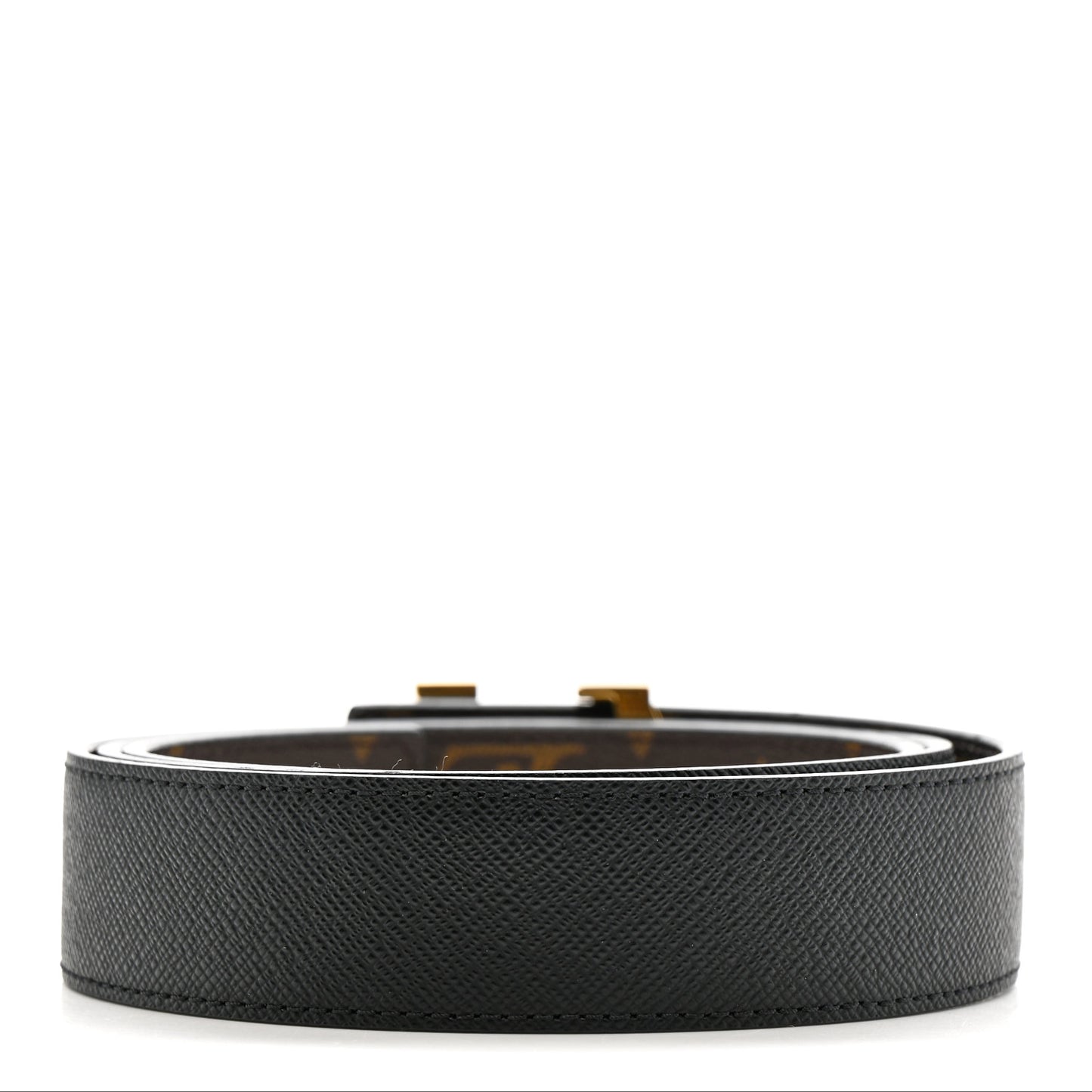 Calfskin Monogram 30mm LV Initiales Reversible Belt 90 36 Black