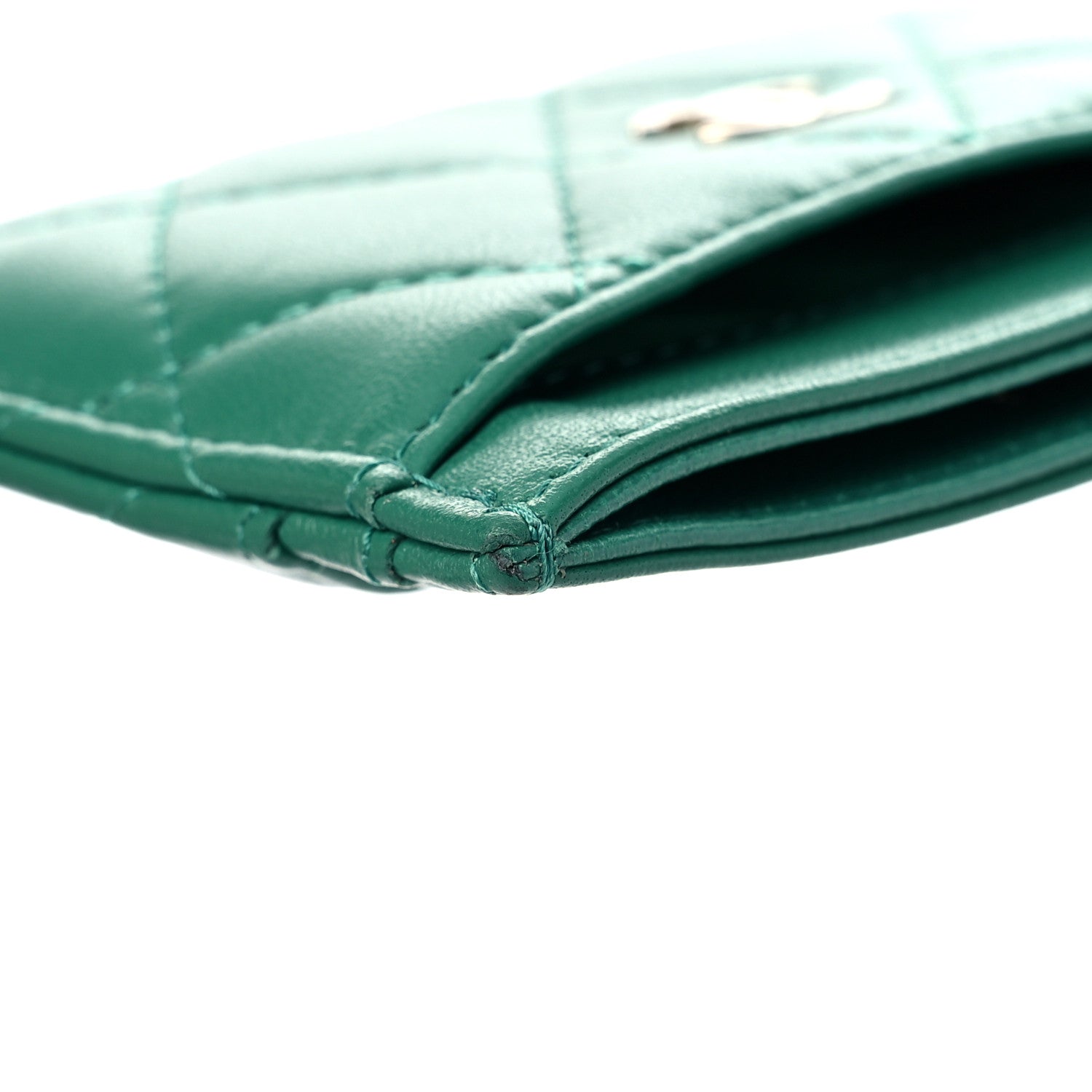 Chanel Lambskin Quilted Card Holder Green 11 of 13