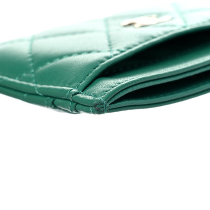 Chanel Lambskin Quilted Card Holder Green 11 of 13