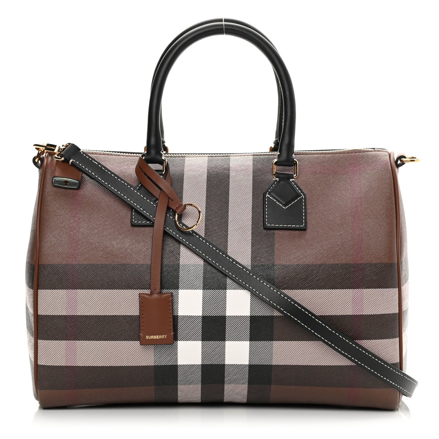E-canvas Check Bowling Bag Dark Birch Brown