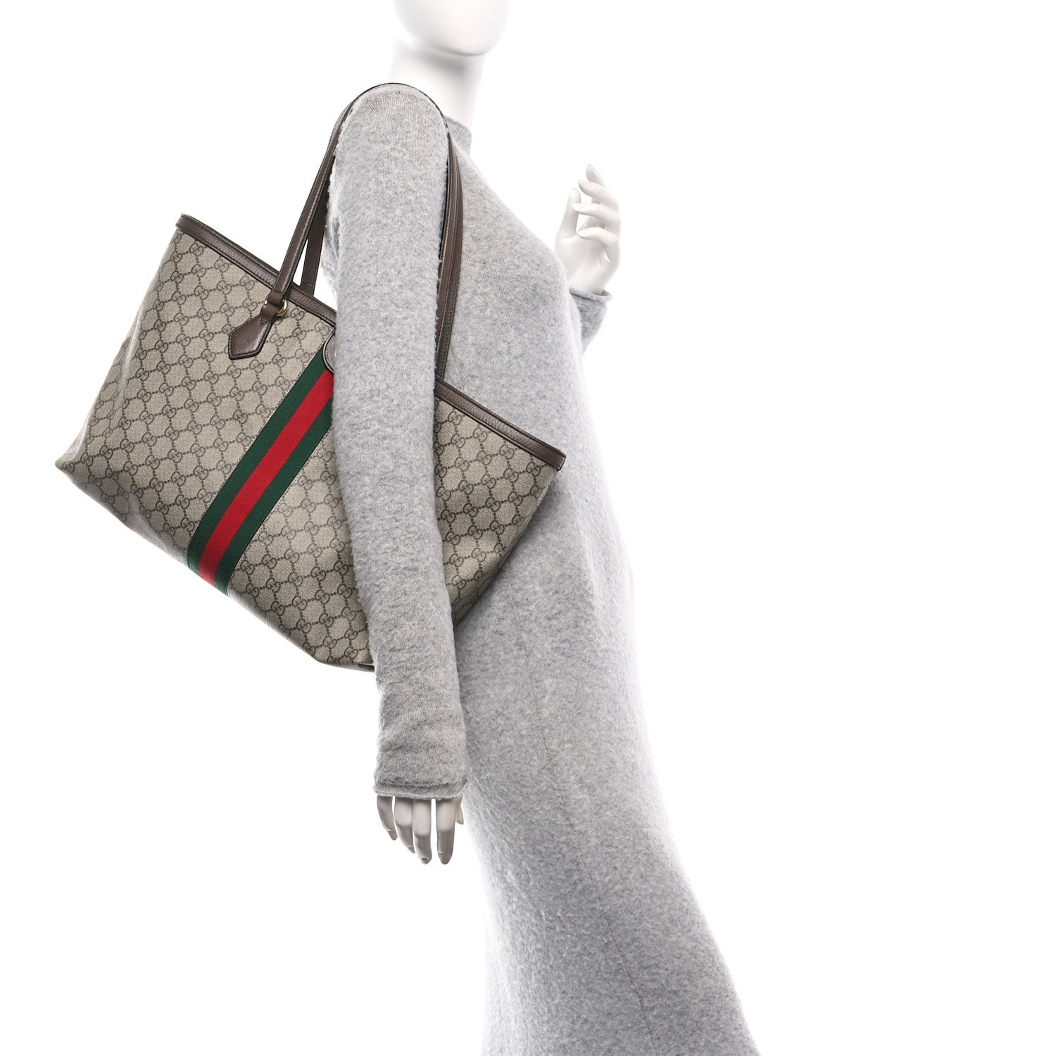 Gucci GG Supreme Monogram Medium Ophidia Shopping Tote Brown 2 of 10