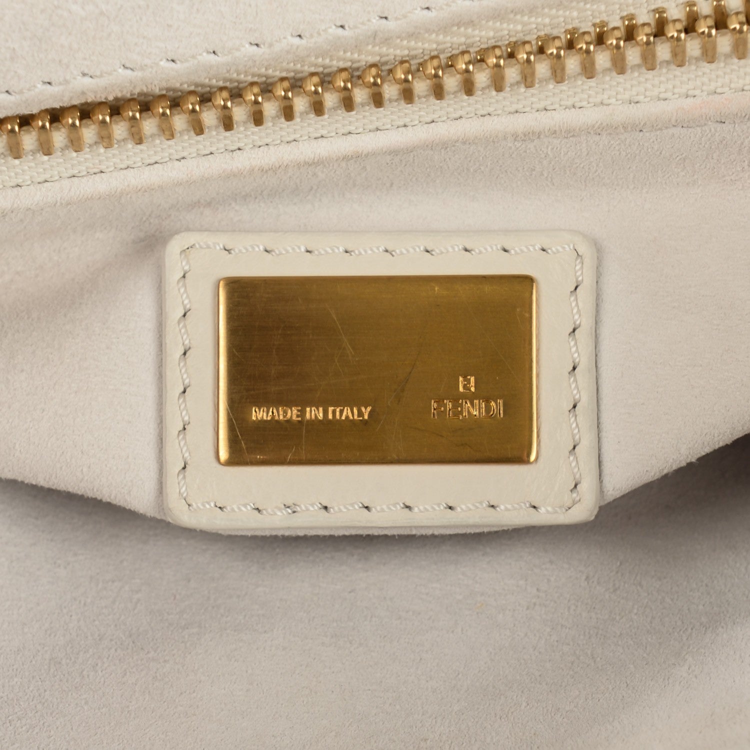 Fendi Vitello Calfskin Medium Peekaboo Iconic Satchel Milk White 6 of 9