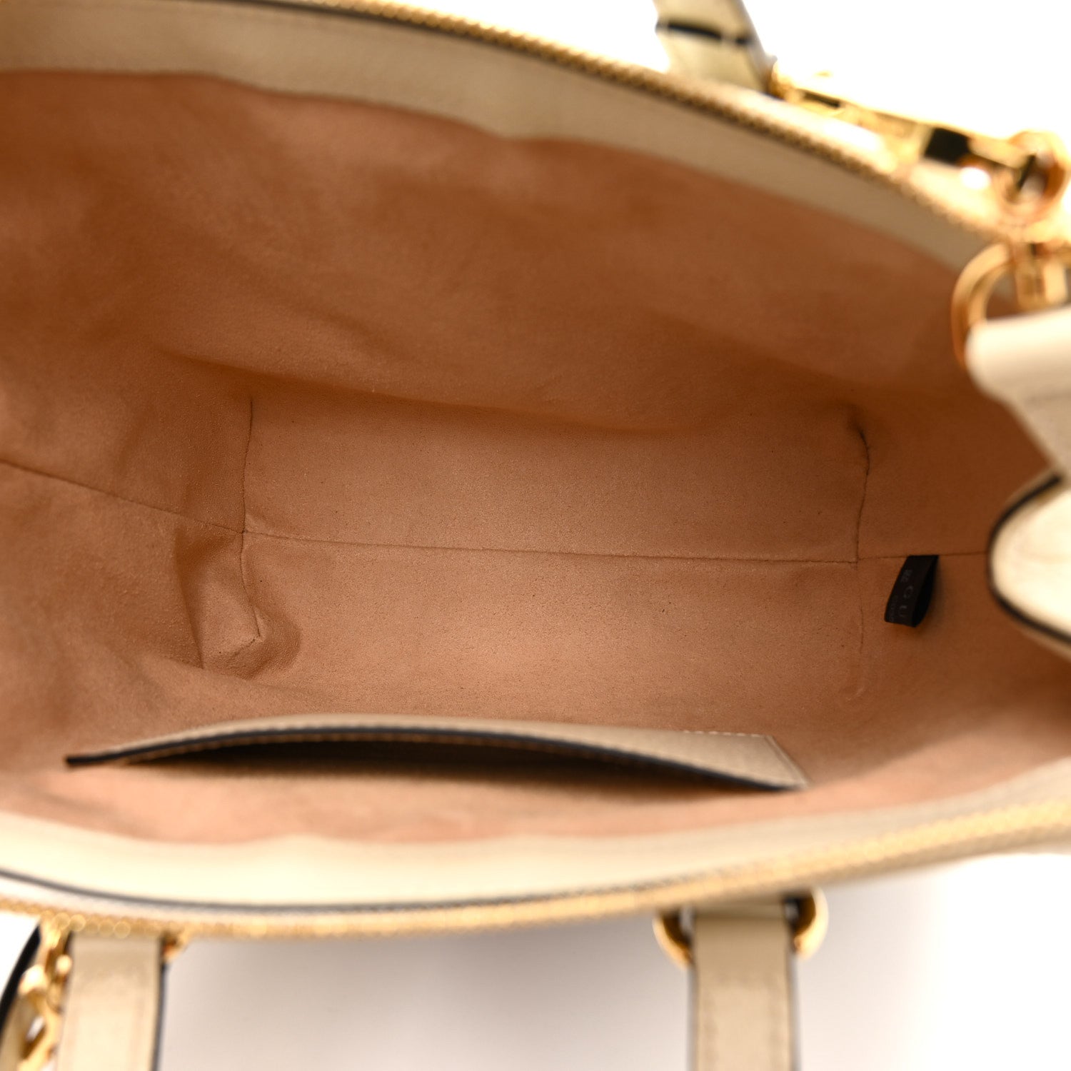 Gucci GG Supreme Monogram Textured Dollar Calfskin Web Small Ophidia Tote Bag Beige Ebony Mystic White 5 of 14