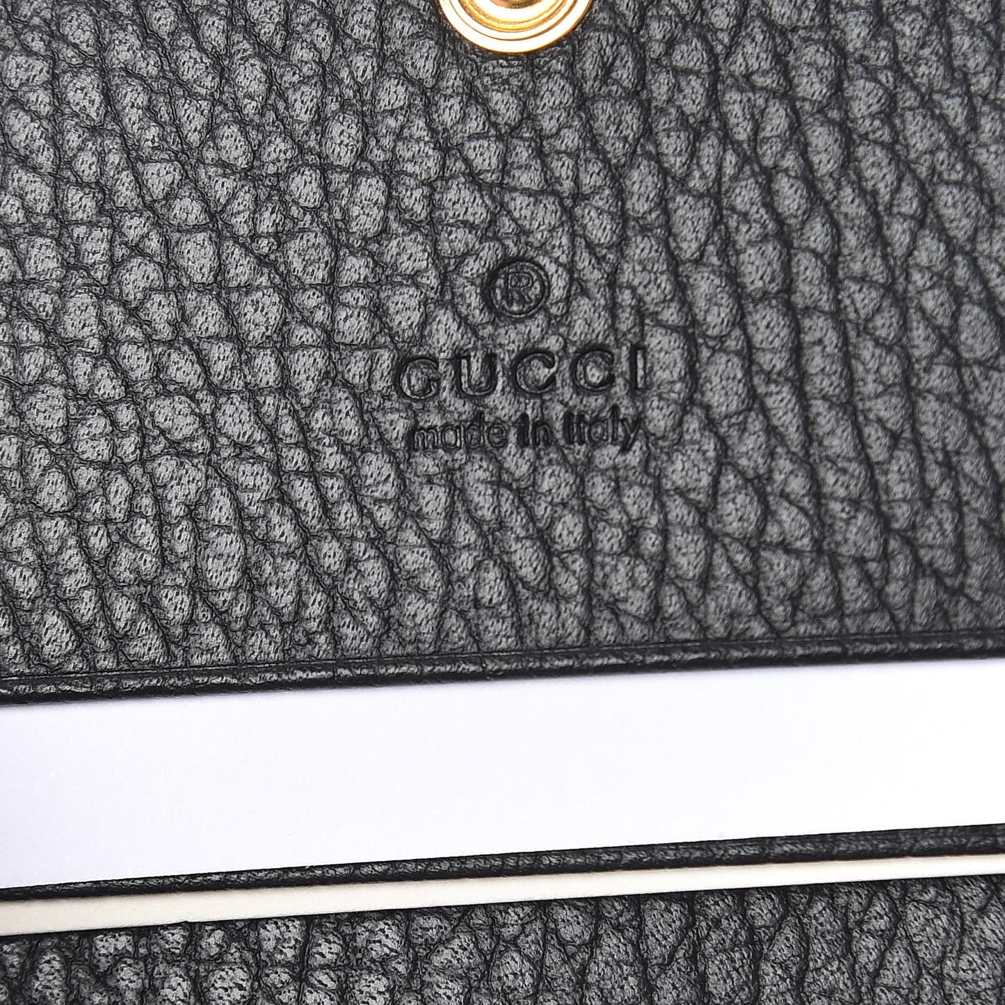 Pebbled Calfskin GG Marmont Card Case Black