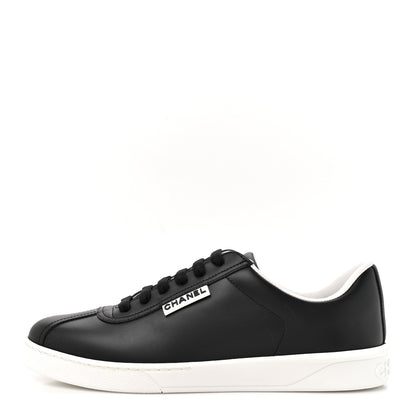 Chanel Calfskin CC Uniform Womens Sneakers 38 Black 1 of 10