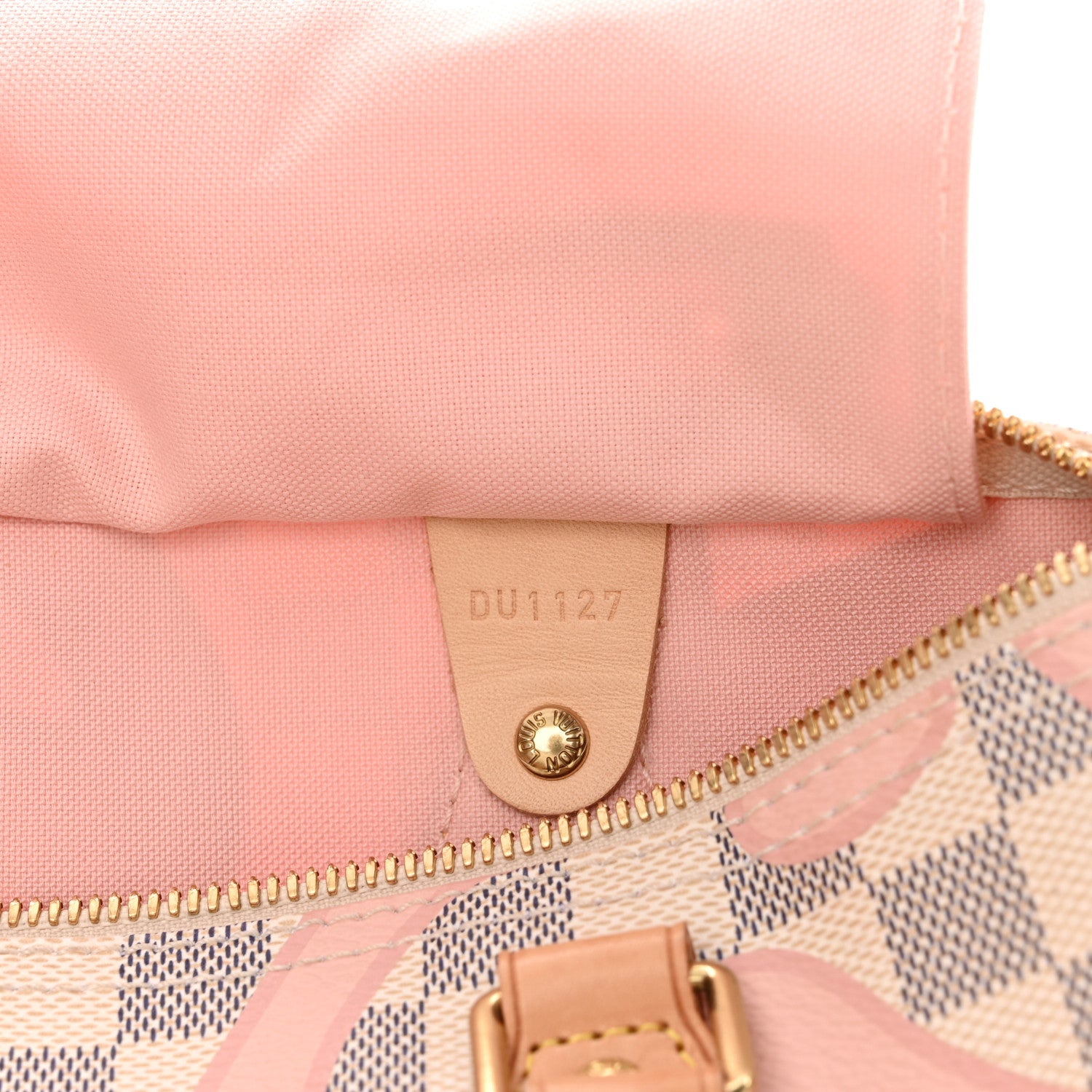 Louis Vuitton Damier Azur Tahitienne Speedy Bandouliere 30 Rose Ballerine 7 of 11