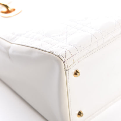 Christian Dior Patent Cannage Medium Lady Dior White 12 of 17