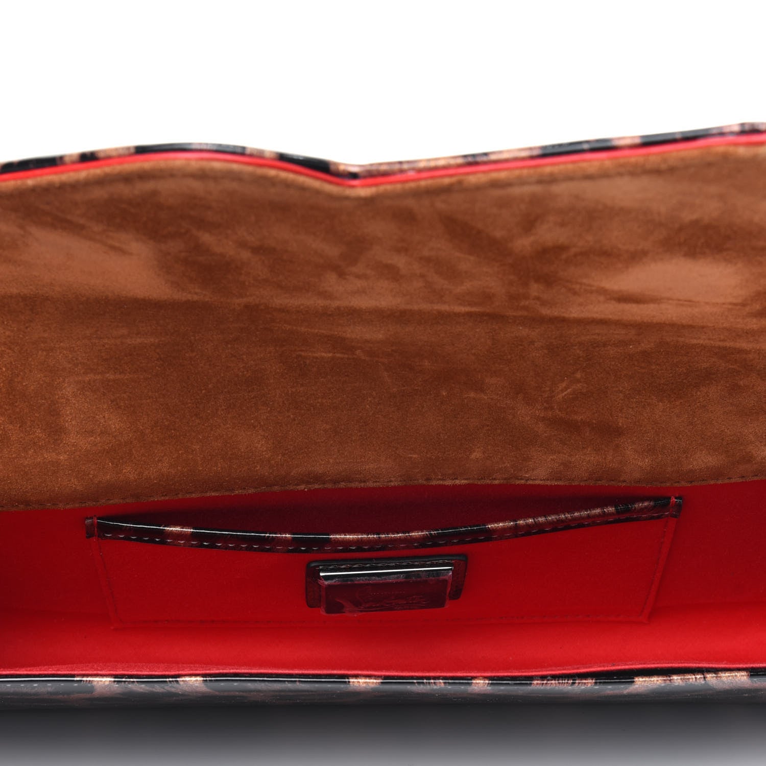 Christian Louboutin Patent Leopard So Kate Baguette Clutch Gold 5 of 11