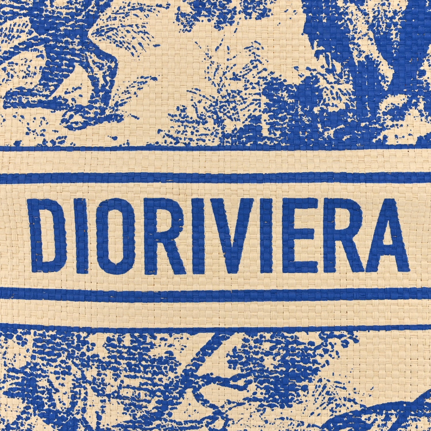 Christian Dior CHRISTIAN DIOR Straw Dioriviera Tote Blue 6 of 9