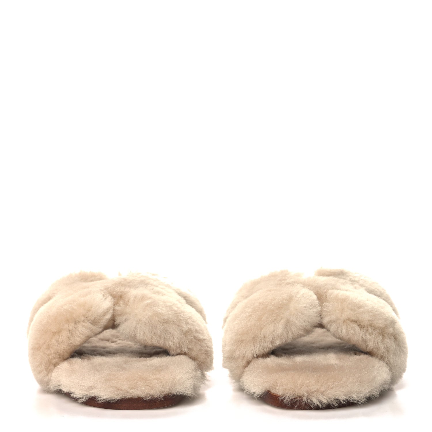 Hermes Woolskin Oran Sandals 38.5 Beige Argile 2 of 8