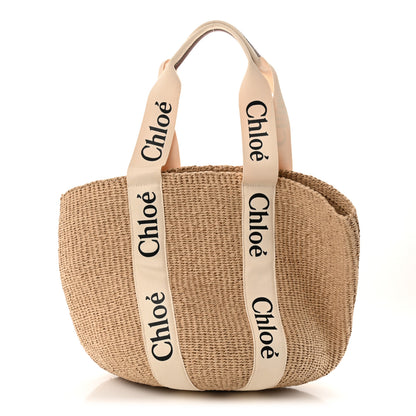 Chloe Raffia Large Woody Tote White 1 of 9