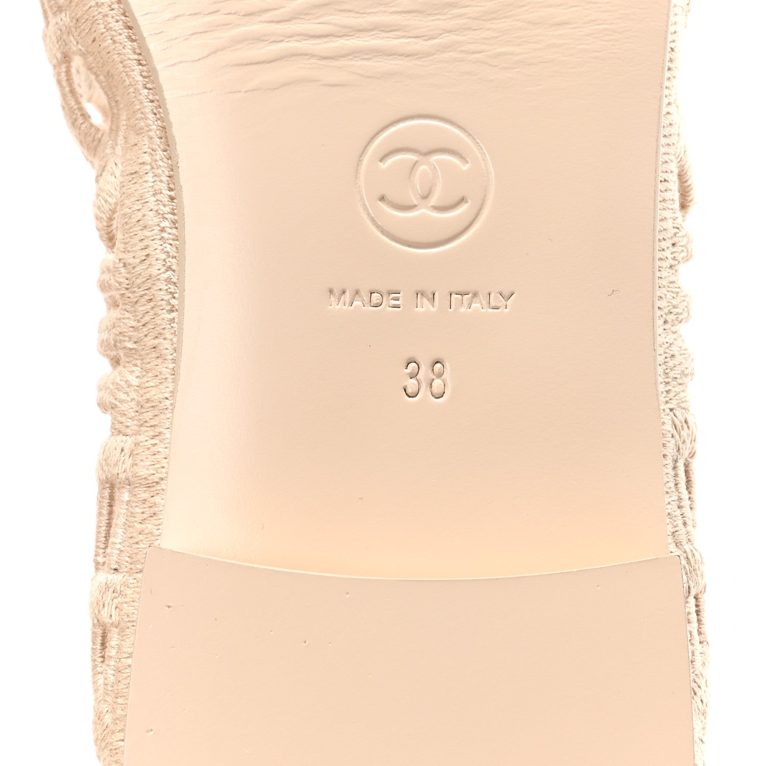 Chanel Cotton Embroidered Cap Toe Ballet Flats 38 Ivory 7 of 8