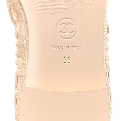 Chanel Cotton Embroidered Cap Toe Ballet Flats 38 Ivory 7 of 8