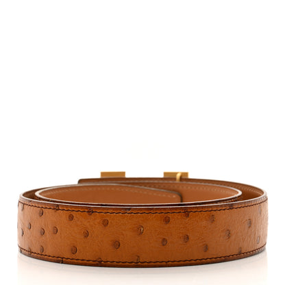 Hermes Ostrich 32mm H Belt Belt 75 30 Gold 2 of 6