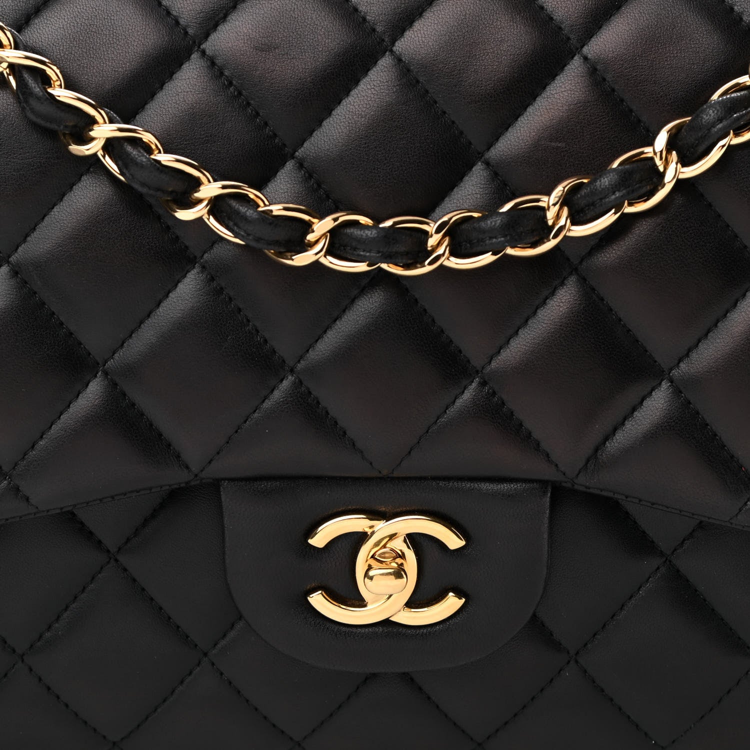 Chanel Lambskin Quilted Jumbo Double Flap Black 8 of 10