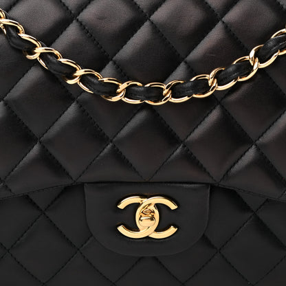 Chanel Lambskin Quilted Jumbo Double Flap Black 8 of 10
