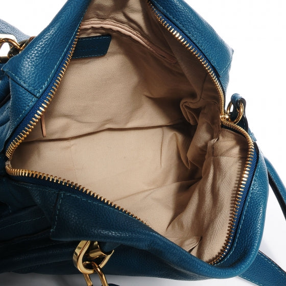 Calfskin Medium Military Paraty Peacock Blue