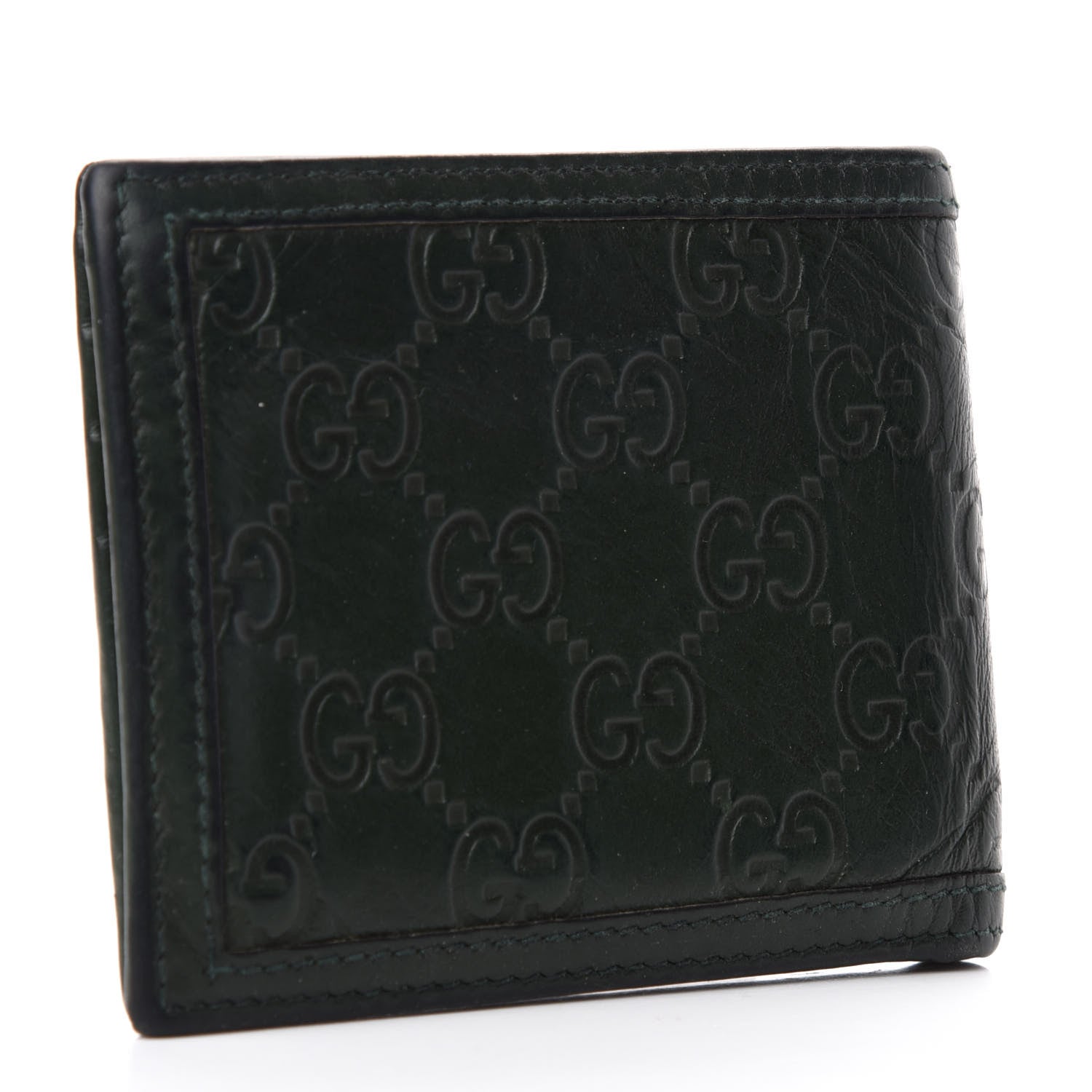 Gucci Guccissima Web Board Bi-Fold Wallet Green 3 of 7