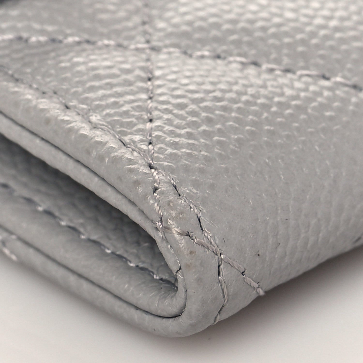 Chanel Caviar Quilted Flap Card Holder Wallet Grey 10 of 12
