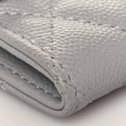 Chanel Caviar Quilted Flap Card Holder Wallet Grey 10 of 12