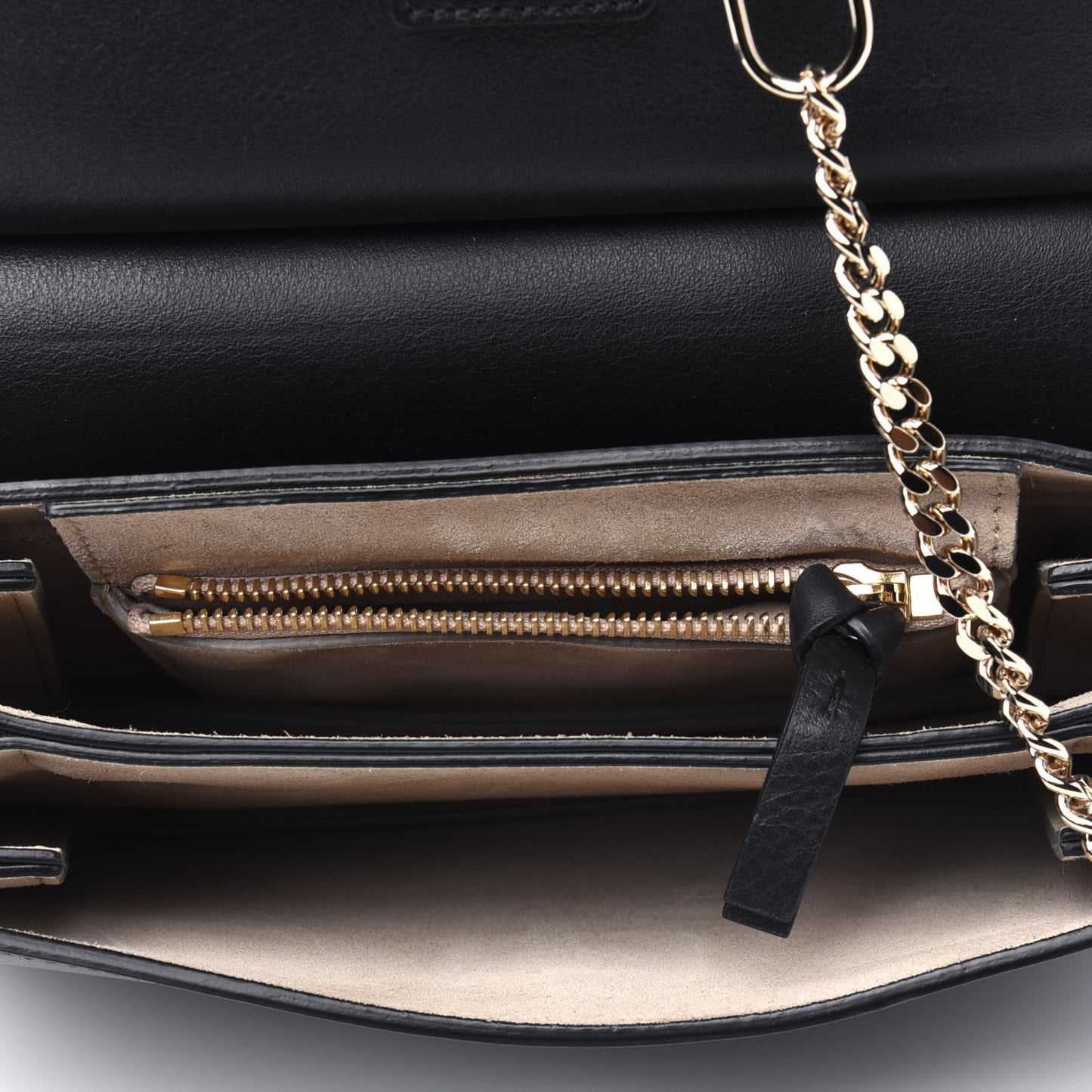 Suede Calfskin Medium Faye Shoulder Bag Black
