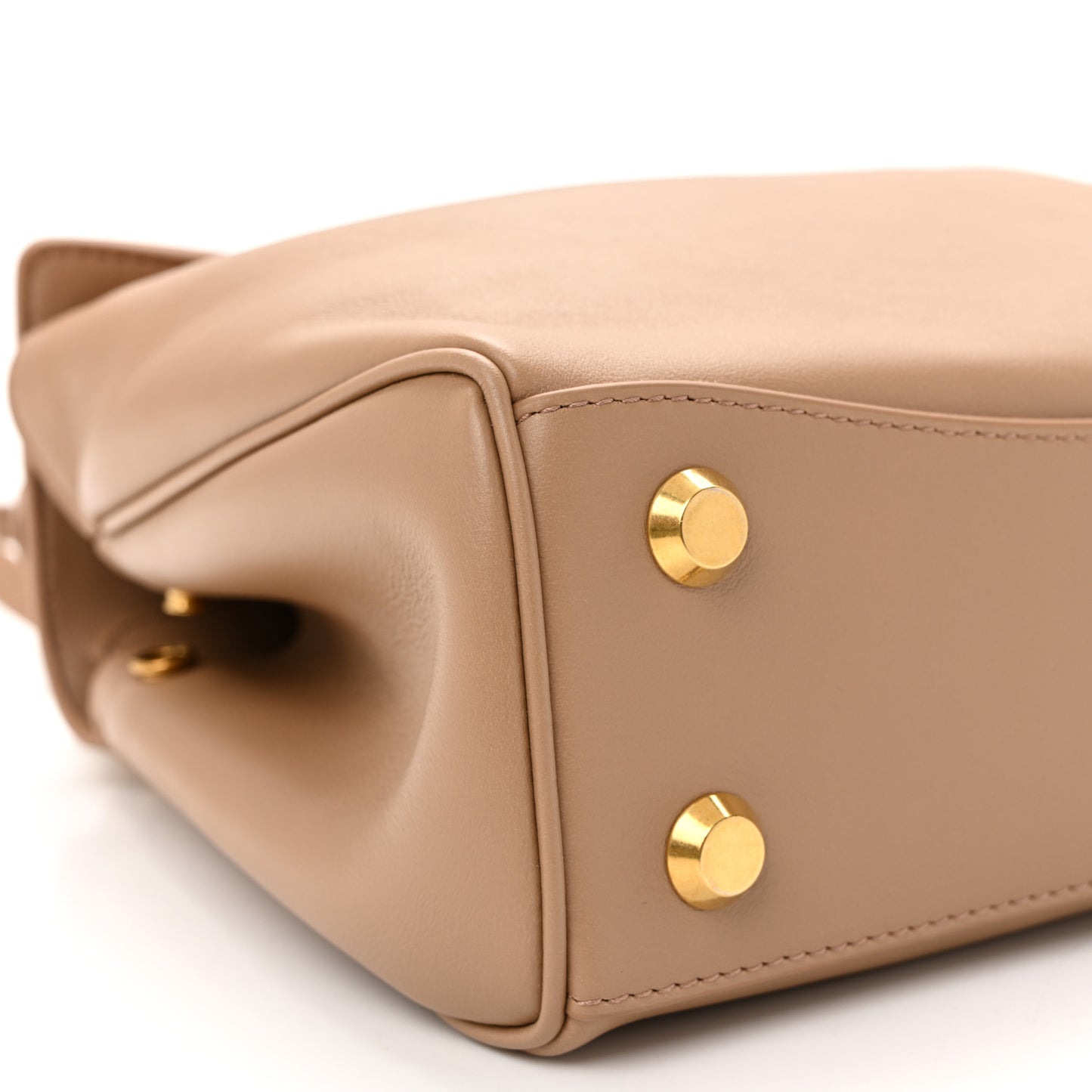 Natural Smooth Calfskin Mini Rodeo Top Handle Handbag Latte
