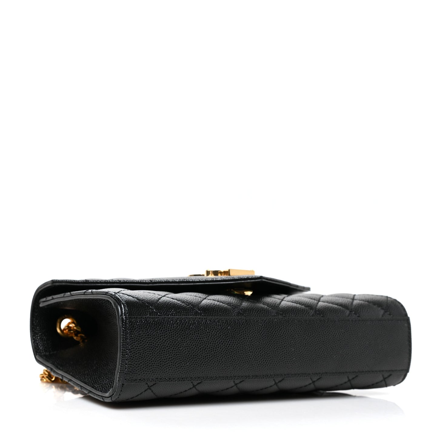 Grain De Poudre Textured Mixed Matelasse Triquilt Small Monogram Satchel Black