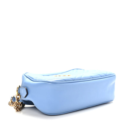 Gucci Calfskin Matelasse Small GG Marmont Chain Shoulder Bag Clear Sky Blue 4 of 9
