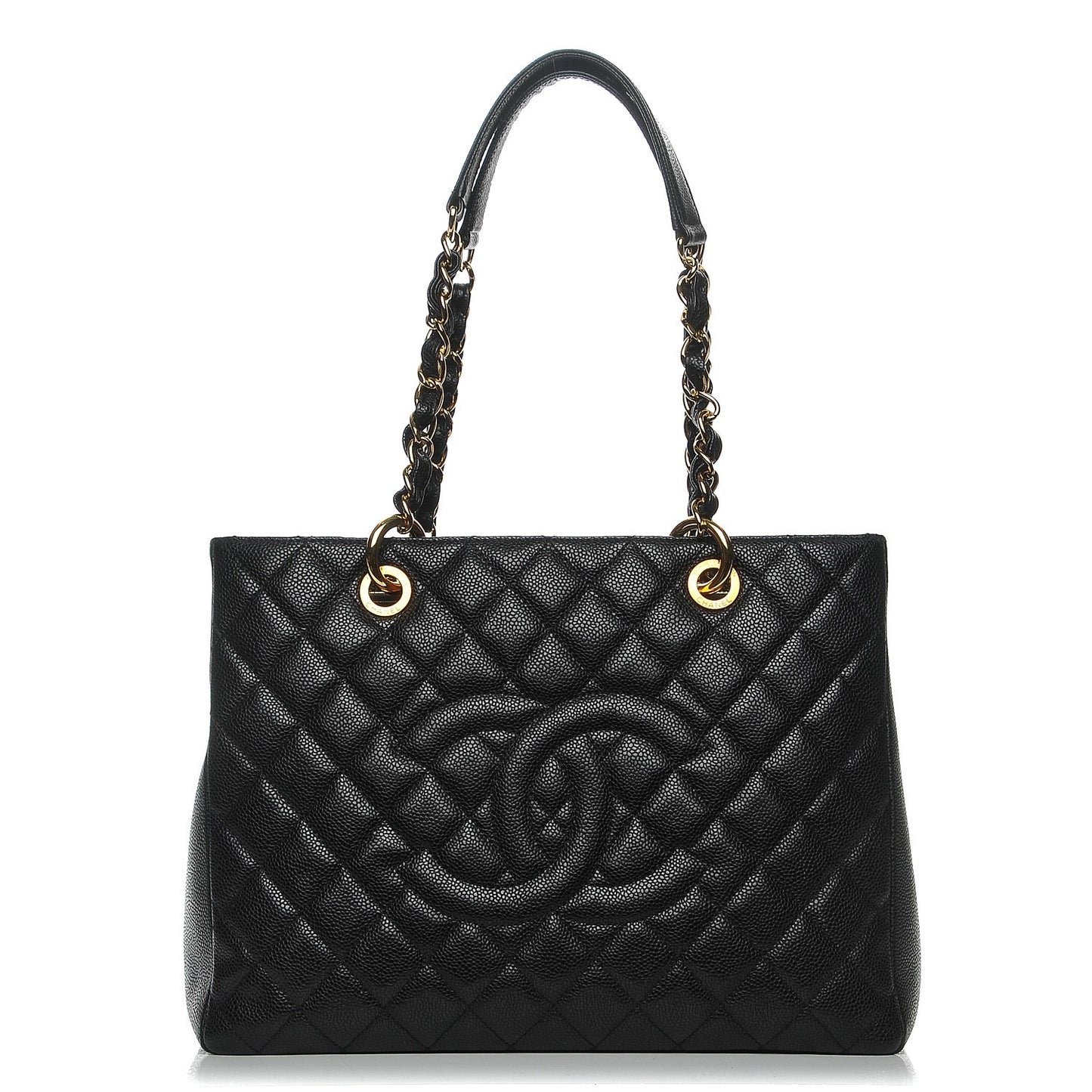 Caviar Quilted Grand Shopping Tote GST Black
