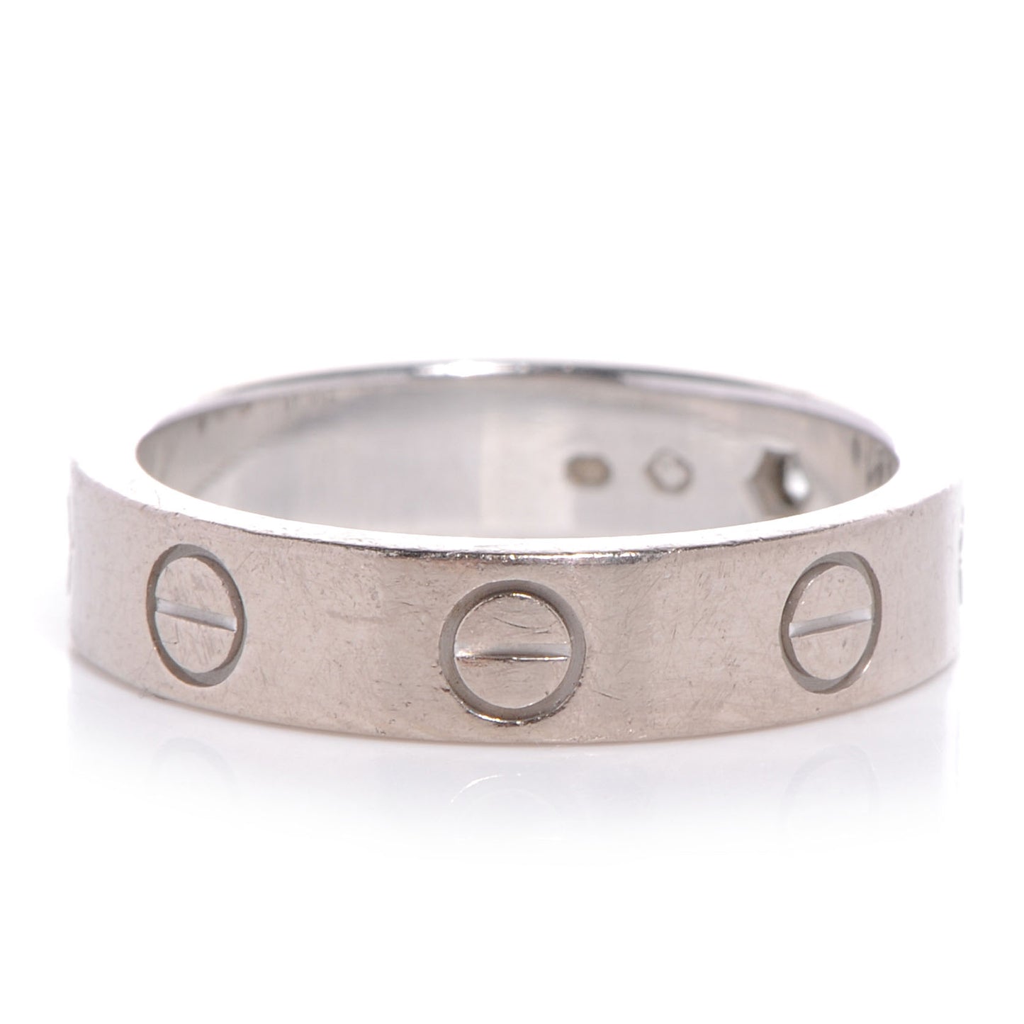 18K White Gold Diamond 4mm LOVE Wedding Band Ring 47 4