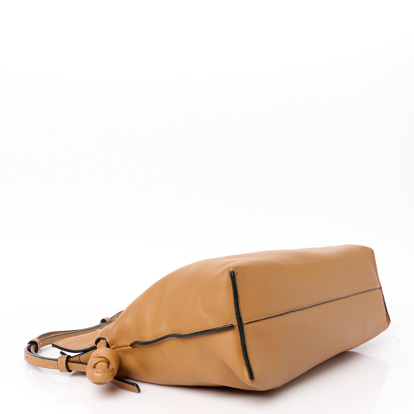 Calfskin Flamenco Knot Clutch Warm Desert