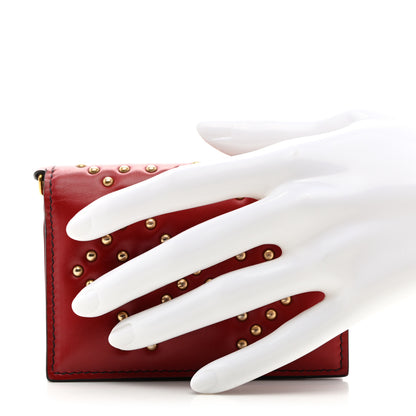 Christian Dior Lambskin Cannage Studded Lady Dior Card Holder Deep Red 2 of 10