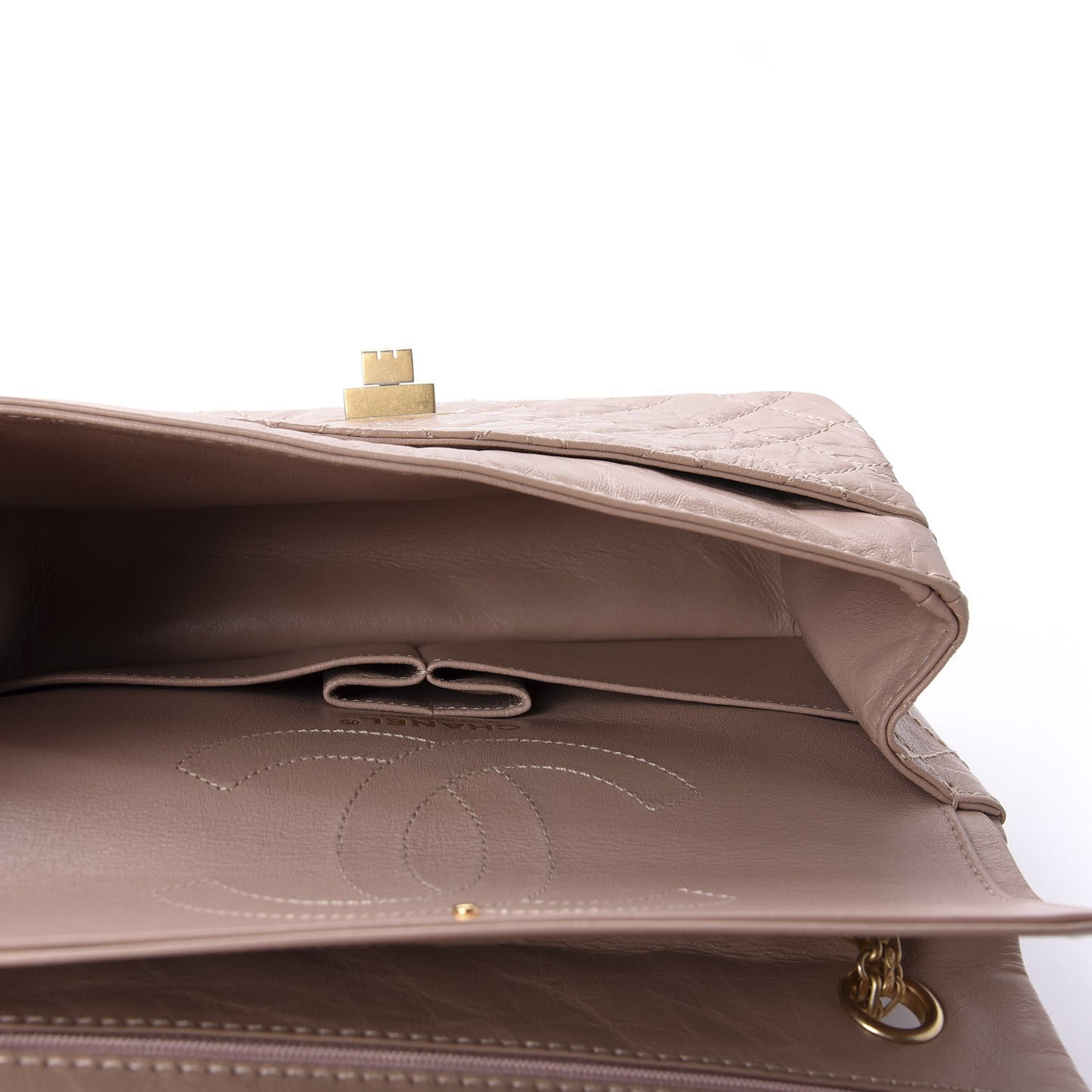 Aged Calfskin Quilted 2.55 Reissue 225 Flap Light Beige