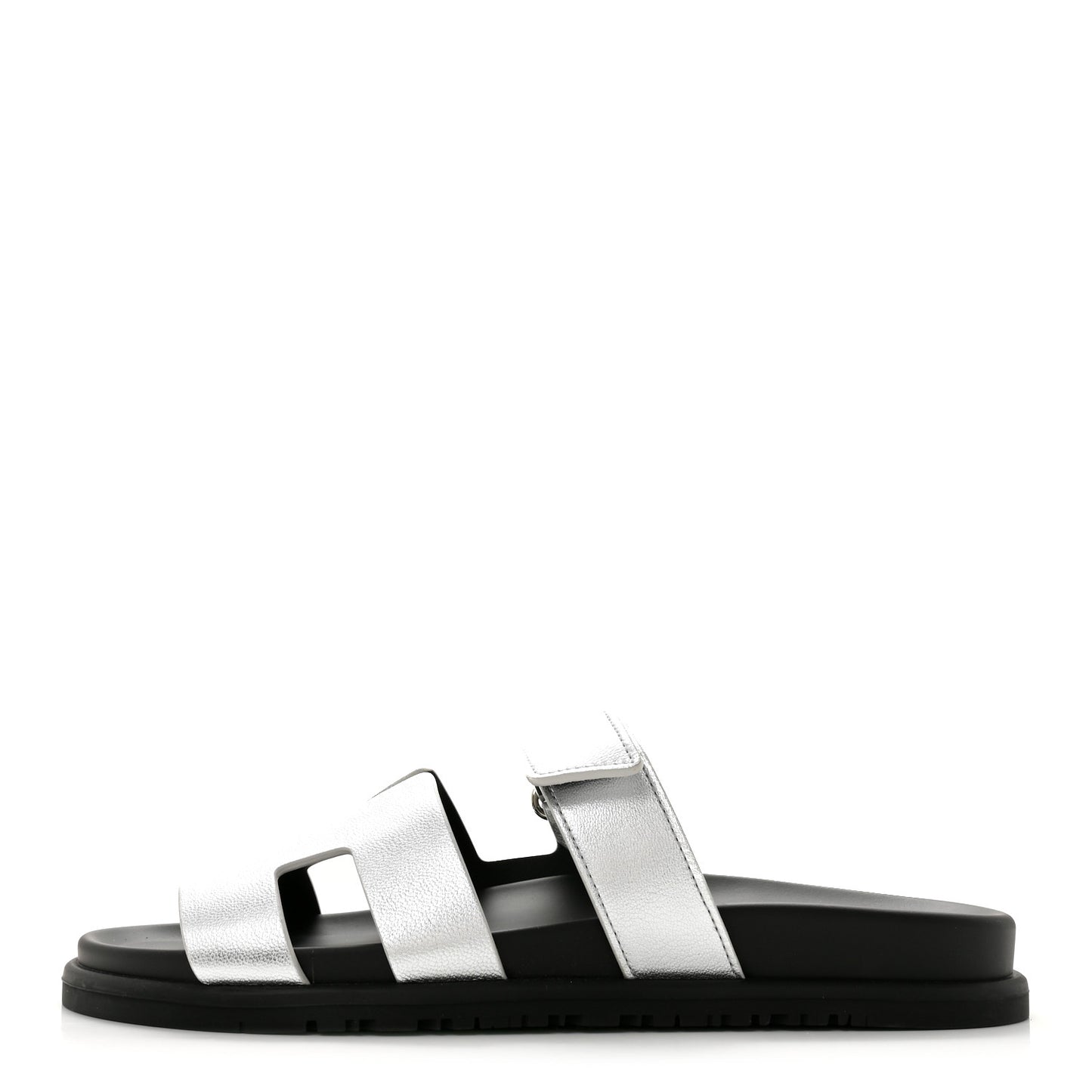 Metallic Goatskin Womens Chypre Sandals 40 Argent