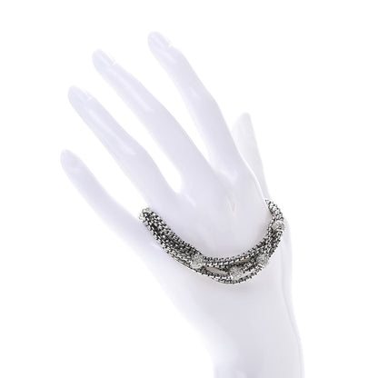 David Yurman Sterling Silver 14K Yellow Gold Diamond Pave Bead Multi Strand Bracelet 2 of 4