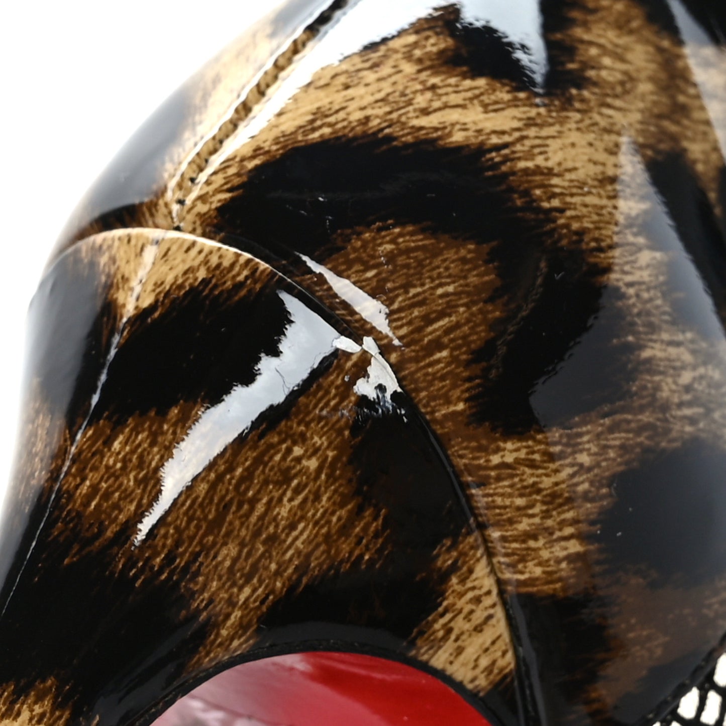 Patent Calfskin Mesh Bandy 100 Pumps 36 Leopard