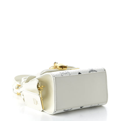 MCM Visetos X-Mini Heritage Top Handle Satchel White 5 of 10