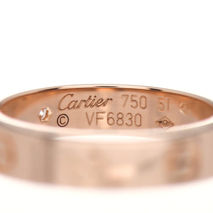 Cartier 18K Pink Gold Diamond 4mm LOVE Wedding Band Ring 51 5.75 4 of 5