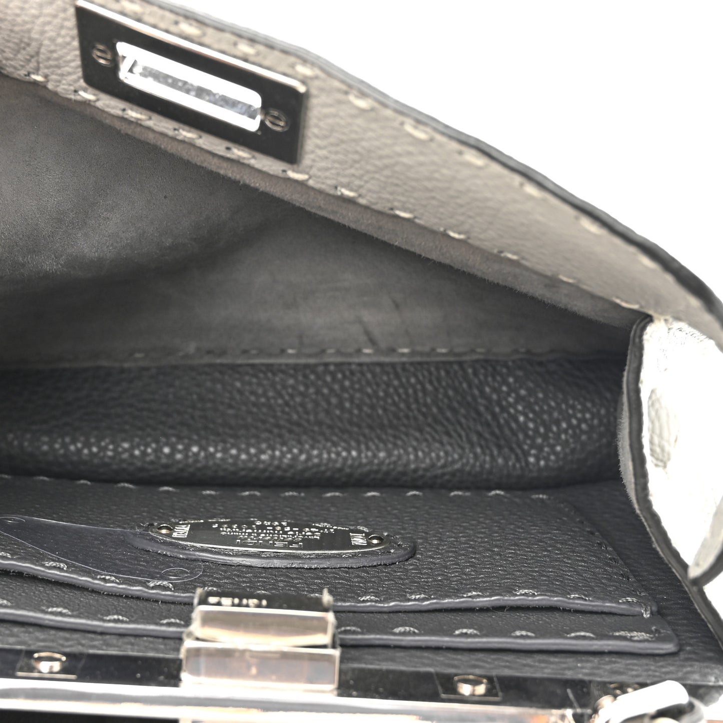 Cuoio Romano Selleria Bi-Color Small Peekaboo I SEE U Satchel Ghiaccio Asfalto