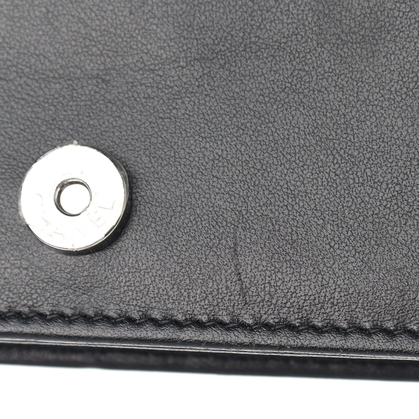 Lambskin Camellia Embossed Wallet on Chain WOC Black
