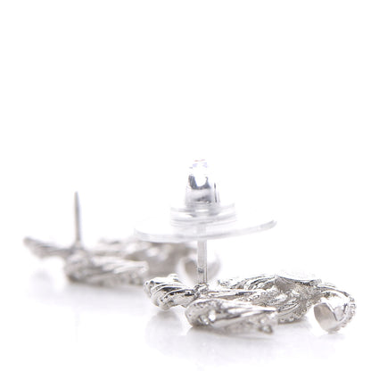 Chanel Crystal Twisted CC Earrings Silver 3 of 4