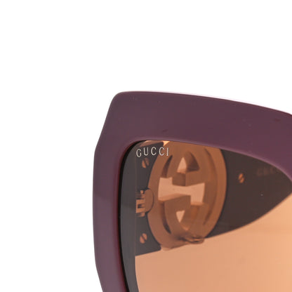 Gucci Acetate Rectangular Frame Chain Sunglasses GG1022S Burgundy 8 of 9