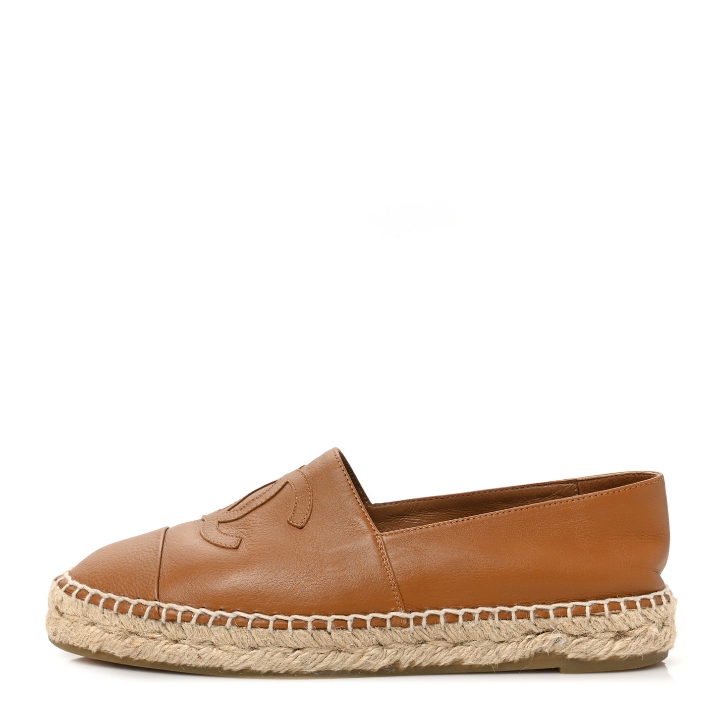 Lambskin CC Espadrilles 38 Light Brown