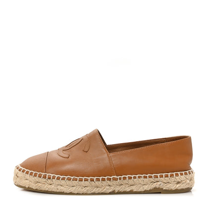 Chanel Lambskin CC Espadrilles 38 Light Brown 1 of 8