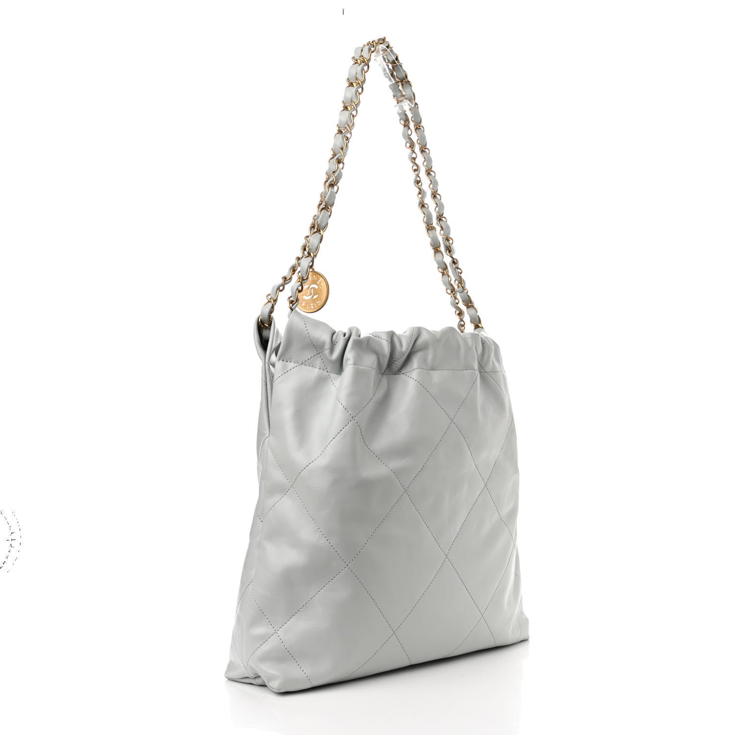 Chanel Shiny Calfskin Quilted Small 22 Light Blue 4 of 12