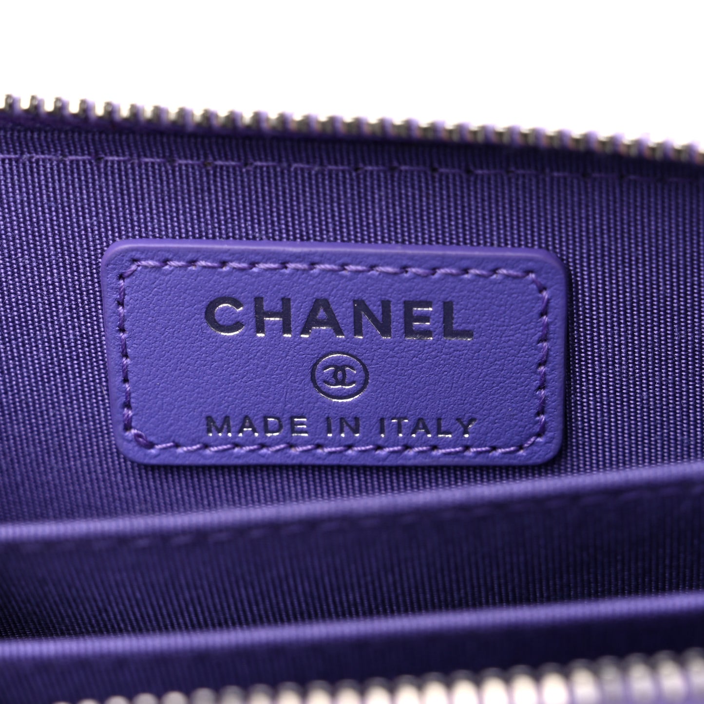 Caviar Quilted Incognito Zip Coin Purse Purple
